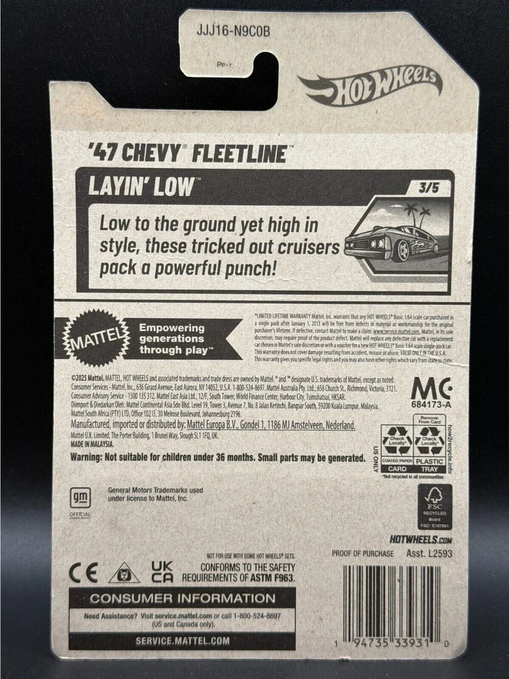 Hot Wheels '47 Chevy Fleetline - Layin' Low 3/5 (Mint Green) #45/250